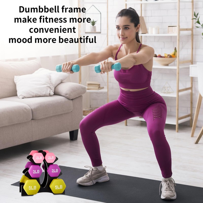 Triangular Dumbbell Rack Stand, 3 Tier, Weight Holder 23x22.5x8.5cm, for