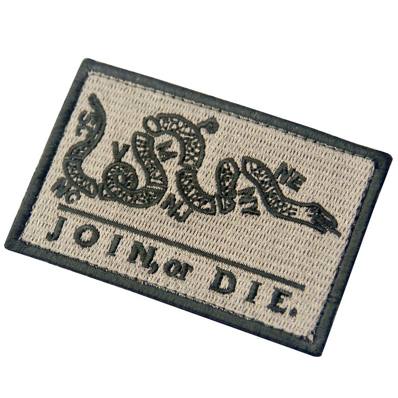 Join Or Die Tactical Embroidered Morale Applique Fastener Hook&Loop Patch