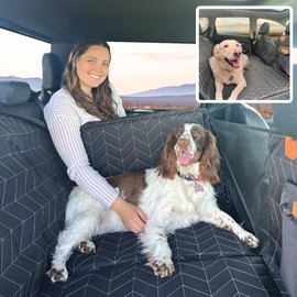Boops & Floofs Convertible Back Seat Extender for Dogs, Half Seat Extender, Non-Slip Waterproof Hard Bottomed Hammock, Allows Passengers (PAT Pending 63/550,158)
