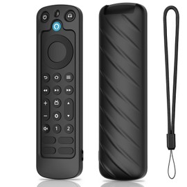 LEFXMOPHY Cover Compatible for Alexa Voice Remote Pro 2022 Case Black Silicone Protective Protector with Lanyard