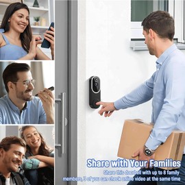 Occuwave 1080P Video Doorbell Camera Wireless with Chime Ringer, Cloud Storage, Live Image, 2-Way Audio, Night Vision, 2.4Ghz WiFi, Indoor Surveillance, Real-Time Alert (White+Black)