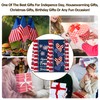 DETIHO Fourth of July Kitchen Towels Patriotic Decorations, Red Towel