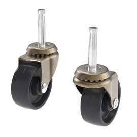 Antique Brass Caster with Plastic Wheel - 2" Wheel Diameter - Pack of 4 - Stem Caster Wheels with Ball Bearings for Table, Sofa, Chest, Dresser, Cabinet, Cart, Chair - Furniture Rollers - CW1-SAB