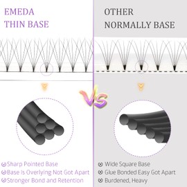 EMEDA 180 Fans Premade Fans Eyelash Extensions Pointy Base Thin Base 5D Stable D Curl Premade Lash Extensions Fans Pre Fanned Volume Lash Extensions (5D 0.07 D 12mm)