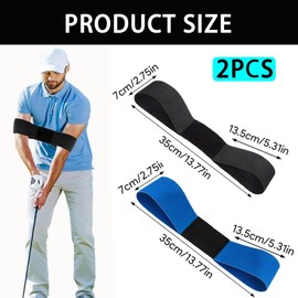 2 PCS Golf Connection Band,Golf Power Band,Golf Grip Training Aid,Golf Training Aids for Posture Correction and Strength Training, Effective Golf Swing Training Equipment (Black, Blue)