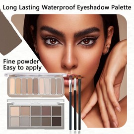 2PCS Naked Eyeshadow Palette Makeup Set with Eyeshadow Brush,Natural Flawless Eye Shadow Palette Makeup,Highly Pigmented Neutral Nude Eyeshadow Palette,Waterproof Matte Eyeshadow Palette