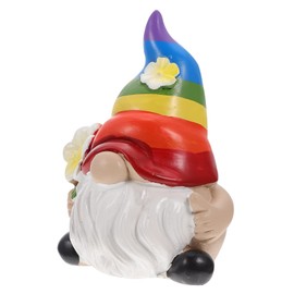 OFFSCH Gnome Ornament Lawn Gnome Figure Gnome Garden Ornaments Swedish Elf Figurine Elf Plush Toy Easter Gnome Decorations Solar Lights Decorative Dwarf Doll Ornament Desktop Resin