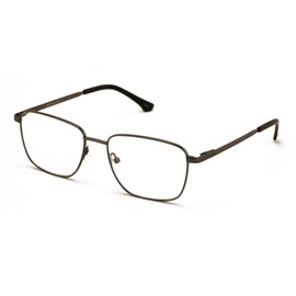 V.W.E. Men Full Titanium Large Wide Reading Glasses - Clear Lens Optical Frame Reader (Matte Gunmetal, 2.25, x)