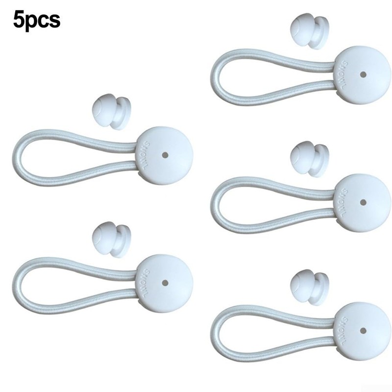5 PCS Bungee Shock Cord Clip with Knobs, Pull Tie
