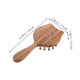 Outanaya 2 Pcs Wooden Wide Tooth Hair Massager Comb Ergonomic Portable Wooden Scalp Massager for Curly Hair Travel Friendly Design Durable Construction