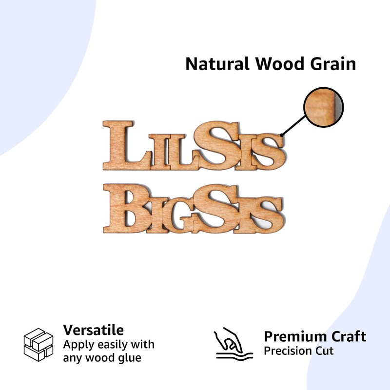 BigSis & LilSis Set - Single Layer Wooden Cutout for