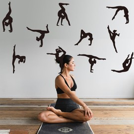 SUPERDANT Gymnastics Wall Stickers Girls Wall Decal Gymnastic Posture Vinyl Wall Art Stickers Decor Peel and Stick DIY Art Wall Decors for Bedroom Living Room Nursery Bathroom