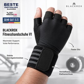 BLACKROX Training Gloves Comparison Winner Fitness Gloves with Wrist Support Men and Women, Gloves for Weight Sports, Gym Gloves, Fitness Gloves, Bodybuilding (Blue, M)