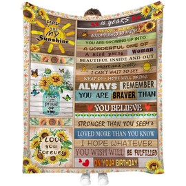 Sweet 16 Birthday Decorations, Sweet 16 Gifts for Girls, Sweet 16 Blankets for Teenagers, 60"x50" Blanket,16 Year Old Girl Gifts for Daughter Bestie Sister Birthday (Sweet 16 gifts, 60"L x 50"W)