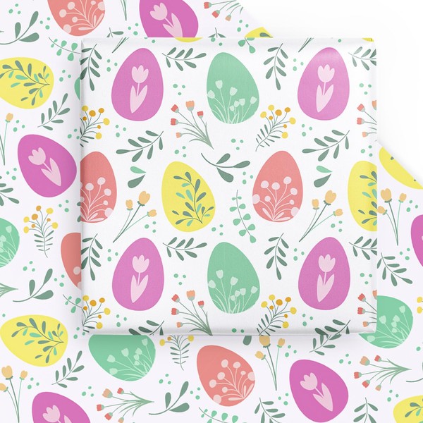 WRAPAHOLIC Easter Wrapping Paper Sheet - 5 Sheets Easter Egg
