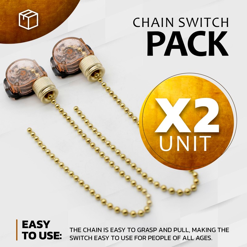 DOJA Barcelona Light Switch with Chain, Pack of 2, 250