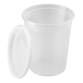 Karat [32oz - 240 ct] Clear PP Injection Molded Round Deli Containers with Lids (FP-IMDC32-PP)
