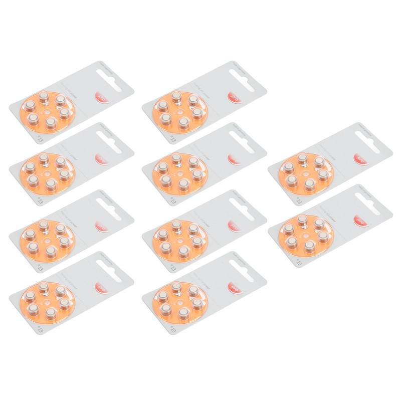 60pcs Long Lasting Power Hearing Device Battery Zinc Air Sound