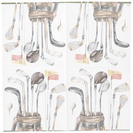 IHR Ideal Home Range Cocktail Napkins Disposable 3-Ply Paper Party Napkin Pack, 5" x 5", Golf White, 20-Count