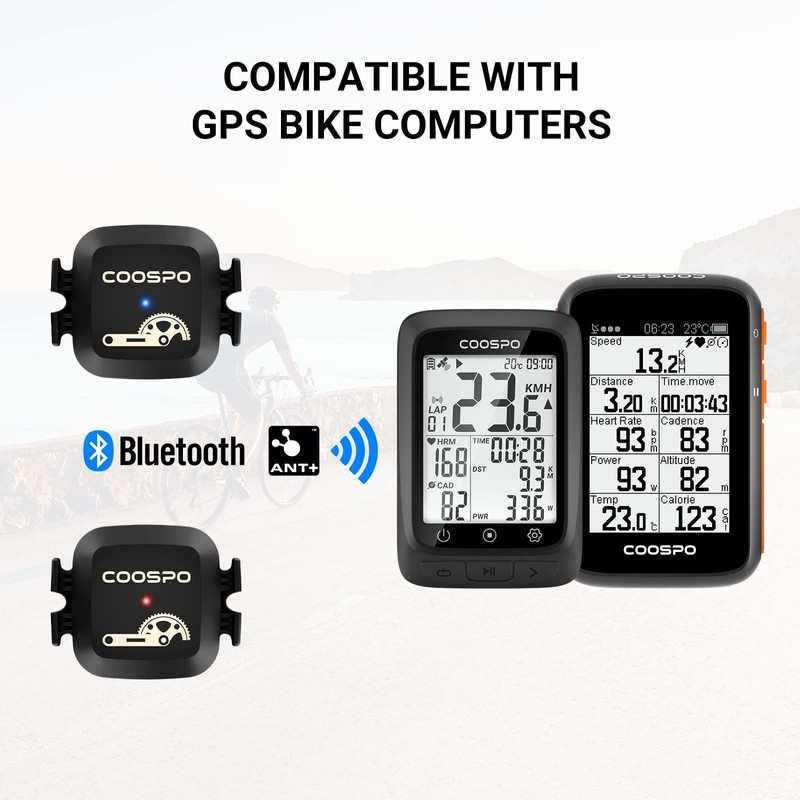 COOSPO Bicycle Speed Sensor and Cadence Sensor Bluetooth ANT+, Cadence