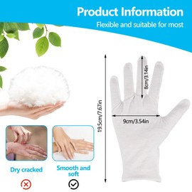 12 Pairs of Thin Cotton Gloves, White, Care Cotton Gloves, Moisturising Cotton Gloves, White Cotton Work Gloves for Skin Care, Jewellery Examination, Daily Work