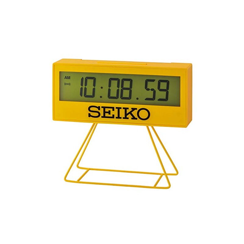Seiko Unisex Alarm Clock Digital Plastic, yellow, wall clock