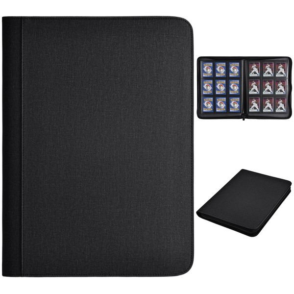 HerriaT Trading Card Binder, 9 Pocket PU Cover Card Collection