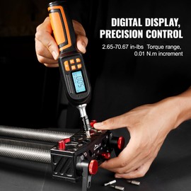 Happybuy Digital Torque Screwdriver, 1/4"" Drive, Electrician Torque Wrench with LCD. Torque Range: 2.65-70.67 in-lbs. Increment: 0.01 N.m. Comes with Bits & Case