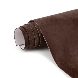 RadiantDecor Premium Coffee Suede Fabric Wrap - 12x48 inch Suede Wrap for Car Interior - Self-Adhesive Microfiber and Synthetic Leather, Stretchable Interior Film for Car and Home Decor