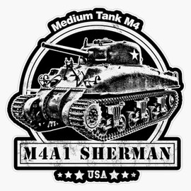 M4A1 Sherman Tank Window Bumper Sticker Decal 5"
