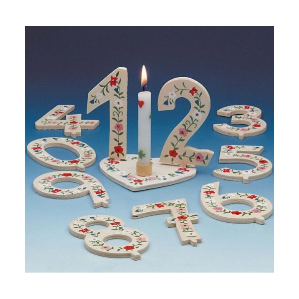 Geburtstag-Deko Zahl 6 Tischdeko Weiss-grün-rot 6x9cm Einheitsgröße