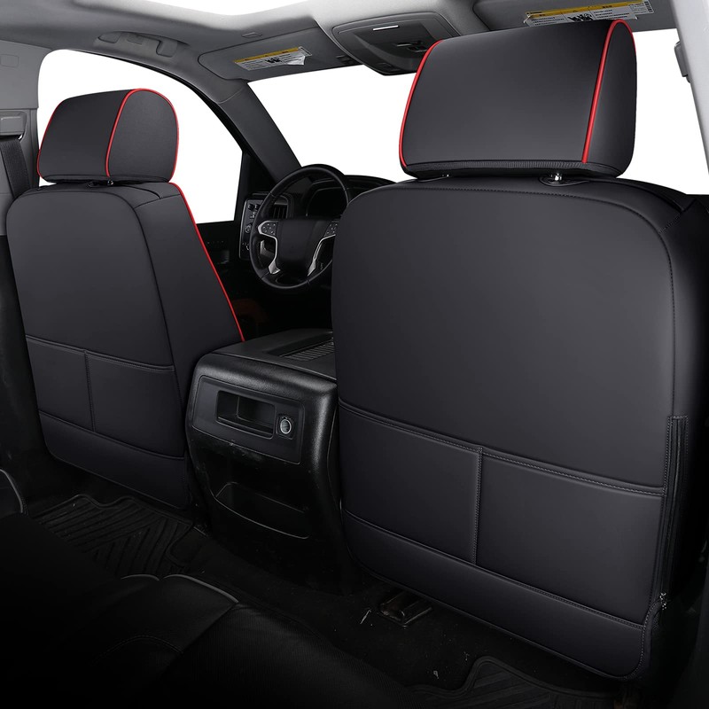 Coverado Chevy Silverado Seat Covers, Faux Leather Seat Covers Fit