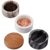 Creative Co-Op Marble Stacking Pinch Pots with Acacia Wood Lid