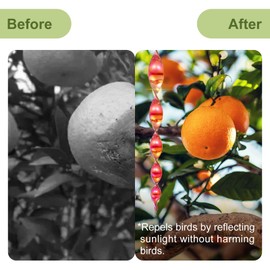 OFFO Large Bird Deterrent Scarer Rods, 15.7 Inches (10 Pcs) Multicolored Reflective Bird Repellent Device Outdoor Bird Scarer to Keep Pigeon and Woodpecker Away from Garden or Yard