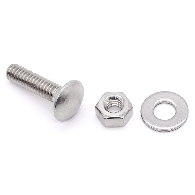 (6 sets) M10-1.5 x 50mm Stainless Steel Carriage Bolts Screws
