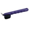 Durable Purple Horse Hoof Pick & Brush with Wave Grip
