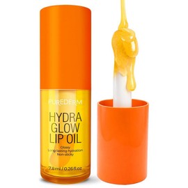 Purederm Hydra Glow Lip Oil Clear Non-stick Lip Gloss Hydrating care for dry lips Use day & night (7.7ml (0.25 fl oz), Purederm Hydra Glow Lip Oil, Clear Non / Purederm Hydra Glow 립 오일 투명 논스틱 립글로스 건조한 입술을 위한 하이드레이팅 케어 낮 & 밤새 사용 (7.7ml(0.25 액량 온스), Purede