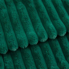 Mandioo Pack of 2 Decorative Cushion Covers 30cm x 50cm Faux Fur Striped Plush Soft Throw Pillow Covers Pillow Cases Bedroom Living Room Sofa Home 12x20 Inch Green