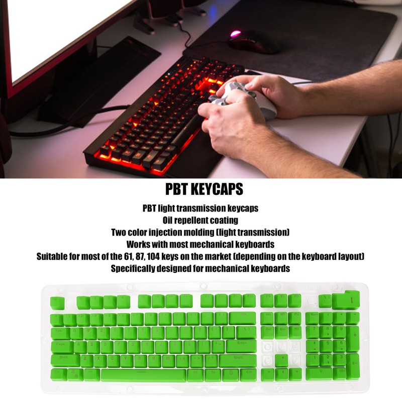PBT Keycaps 106 Keys 2 Color Injection Molding OEM Height