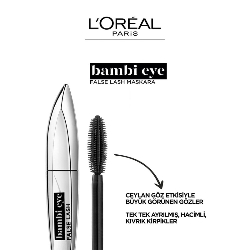 L'Oreal Paris False Lash Bambi Mascara Black, 8.9 ml (Pack