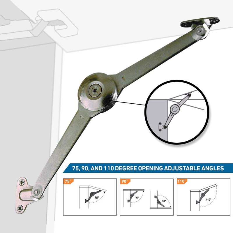 Rok Hardware Duo Flap Lid Support Stay Folding Arm with