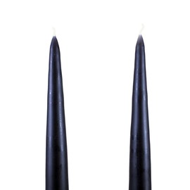 Traditional Danish Style Pointed 17 Inch Dripless Taper Candles - 2 Pairs (Black)