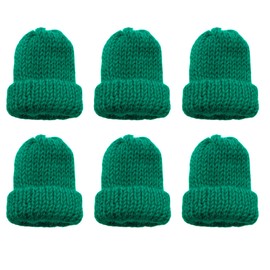 MIJOMA Set of 6 Knitted Egg Cosy Hats, Knitted Egg Warmer Hats for Breakfast Eggs, Mini Hat Craft Supplies, Gift Idea Birthday Moving New Housewarming (Dark Green)