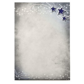 Weihnachtsbriefpapier | Simply Stars | 20 Blatt weihnachtliches Motivpapier DIN A4 | Briefpapier
