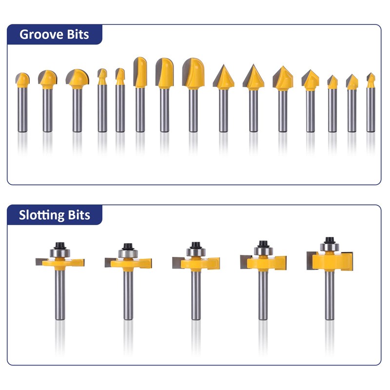 MNA 70 Piece Router Bits Set, 1/4 Inch Shank Expert