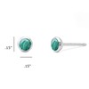 Boma Jewelry Sterling Silver Mini Green Malachite Circle Inlay Stud