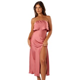 Petal & Pup Women's Vienna Strapless Midi Dress, Dusty Rose, X-Large