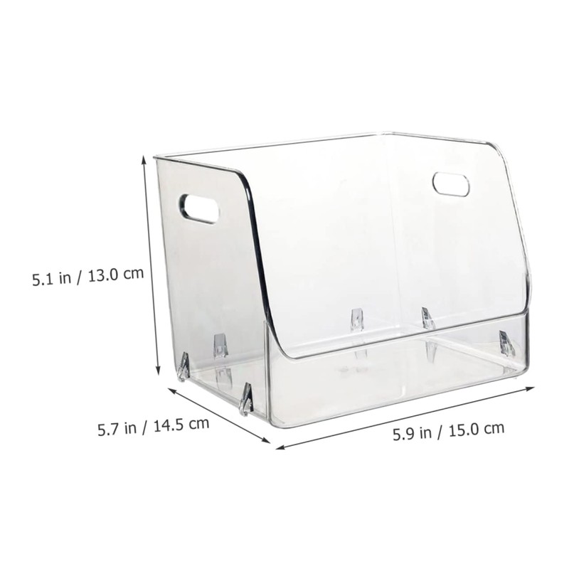 LABRIMP Storage Boxes Lids 2pcs Clear Stackable Storage Cubes Makeup