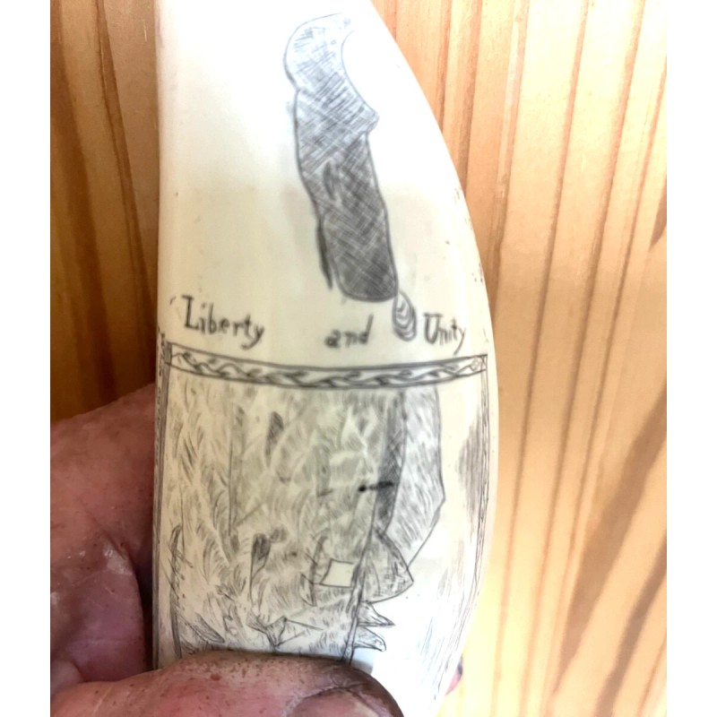 NEW !! Scrimshaw whale tooth resin REPLICA "A Sailor's prayer"