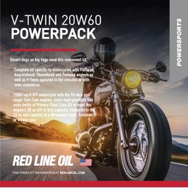 Red Line 90231 20W60HD Powersport Motor Oil V-Twin - 1 Powerpack Kit